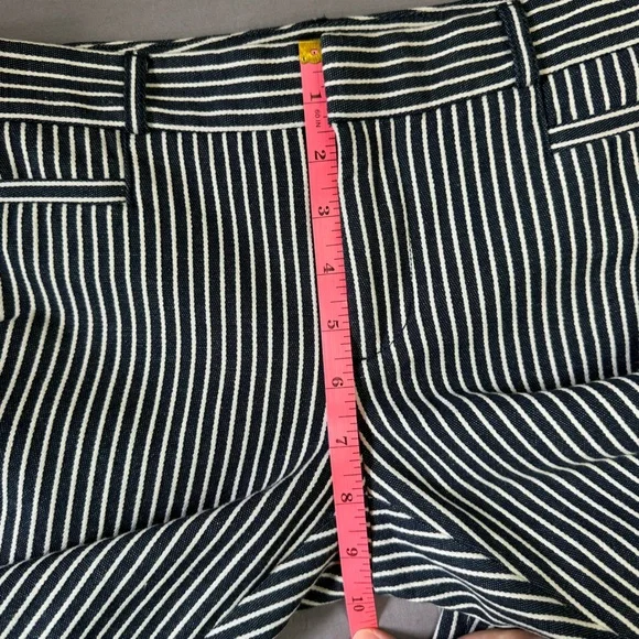 Banana Republic pants women 2 cotton blend slim ankle pin striped pants blue - Picture 13 of 13